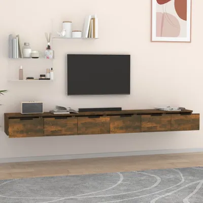 Produktbild von Wandschränke 2 Stk. Räuchereiche 102x30x20 cm Holzwerkstoff