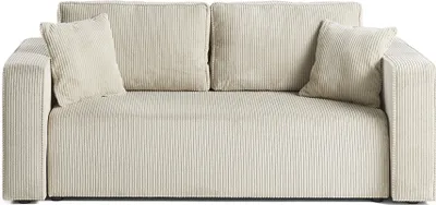 Image de Best Mobilier Topaze - canapé droit 2 places - en velours côtelé , Beige