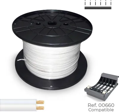 Productafbeelding van Parallelkabel, 2 x 0,50 mm², wit, 500 meter (middelgrote spoel)
