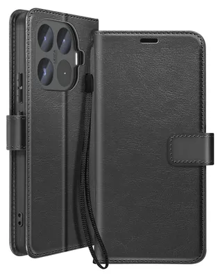 Immagine prodotto di Mayaxess, custodia portafoglio per Xiaomi 17T Pro con laccetto da polso e supporto, colore nero