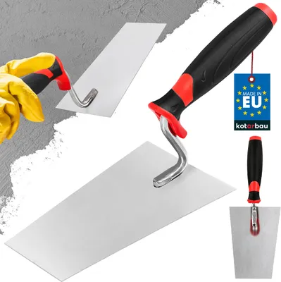 Produktbild von KOTARBAU® Edelstahl Trapezkelle 160 mm x 70 mm Maurerkelle mit Gummigriff Stukkateurkelle Putzkelle Stukkateurspachtel unabdingbar für Mauererarbeiten