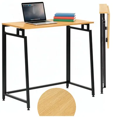 Productafbeelding van Bureau – Werkbureau – Computer Bureau – Bureautafel – Opklapbaar – 80 X 75 X 40 CM – 30 Kg - industriële - Zwart/Bruin