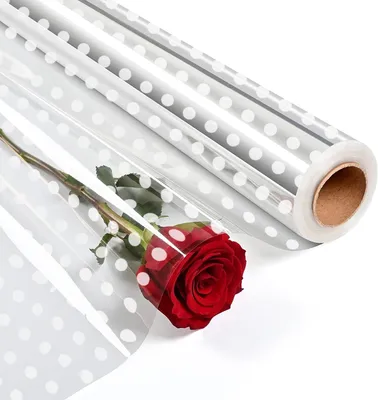 Produktbild von Cellophanrolle mit weißen Punkten für Verpackungszwecke