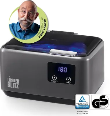 Produktbild von LICHTERBLITZ Ultraschallreinigungsgerät Brille, Uhren, Schmuck u. v. m. + Timer
