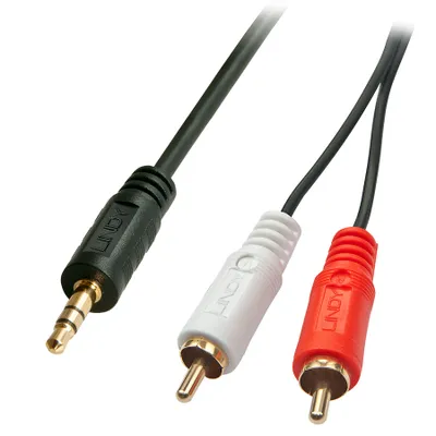 Produktbild von LINDY Audiokabel RCA 3.5mm/5m 2xRCA/3.5mm m/m vergoldet