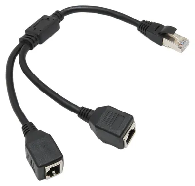 Obrázok produktu pre Predlžovací kábel RJ45 Ethernet adaptér, 1 na 2 porty, vynikajúci prenos signálu, kvalitná konektorová zásuvka