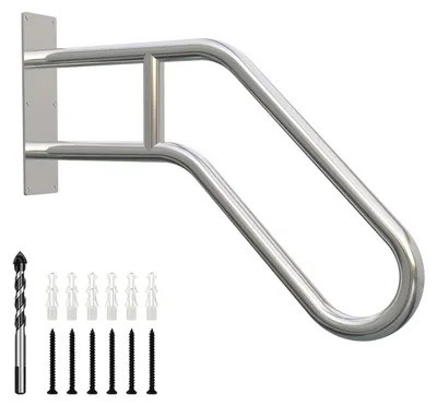 Edelstahl-Handlauf 60 cm, U-Form, für 1–3 Stufen