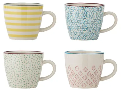 Imagen del producto de Bloomingville, juego de 4 tazas Patrizia, coloridas, de cerámica