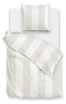 Produktbild von Zohome Satinado Bettbezug - 155x220 cm + 1 Kissenbezug 80/80 cm – Baumwoll-Satin – Hochwertige Bettwäsche mit motiv – Weich - Atmungsaktiv und Hautfreundlich – inkl. 80x80 cm Kissenbezug – Beige