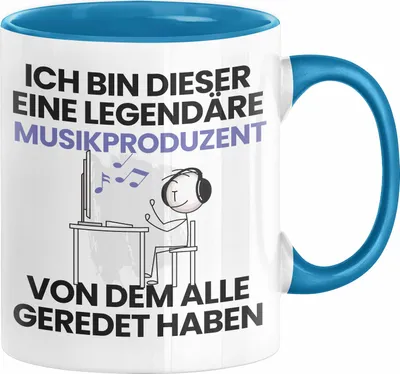 Produktbild von Musikproduzent Geschenk Tasse Lustige Geschenkidee Geburtstag für Musikproduzent Ich Bin Dieser Legendäre Musikproduzent Von Dem Alle Geredet Haben Kaffee-Becher (Blau)