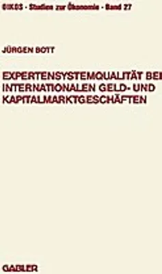 Produktbild von Expertensystemqualität bei internationalen Geld- und Kapitalmarktgeschäften