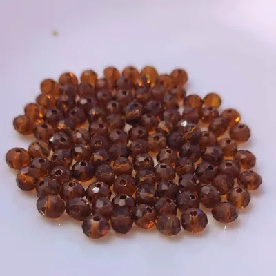Image de Perles de verre - à facettes - 100 pièces - 8 mm - marron
