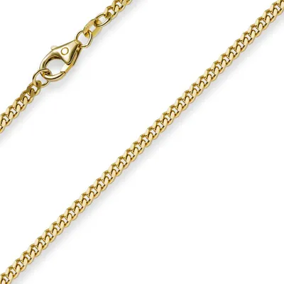 Produktbild von 2,5mm Panzerkette Kette Collier aus 585 Gold Gelbgold Goldkette, 50cm