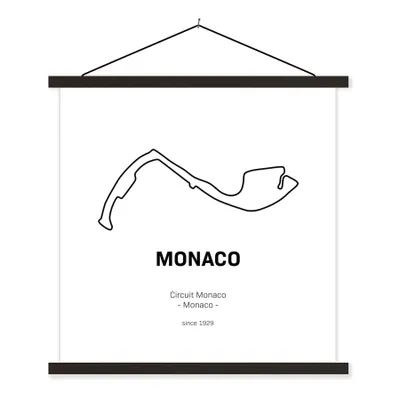 Produktbild von MuchoWow® Textilposter F1 - Monaco - Rennstrecke 90x90 cm mit schwarzem Rahmen - Magnetisches