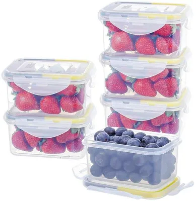 Produktbild von Kleine Plastikdosen 500ml, 6er Set, Gelbgrau