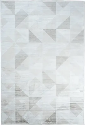 Image de Tapis Séjour Chambre à coucher Tapis à poils courts Design classique Gris Crème Argent Vintage 185 x 275 cm