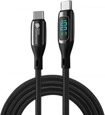 Produktbild von USB 2.0 Lade- und Datenkabel (100W) mit Digitalanzeige, USB-C Stecker > USB-C Stecker