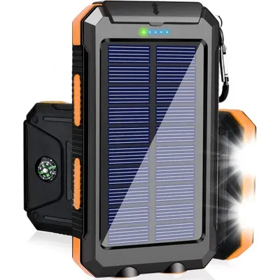 Produktbild von Solar Powerbank 20000mAh Wasserdicht Solar Ladegerät mit Dual USB für Handy