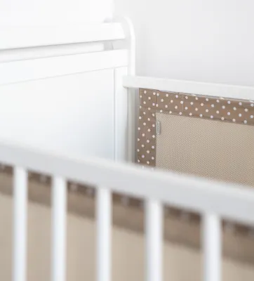 Produktbild von BRAUN Atmungsaktiv 2 TLG. Netzstoff BETTUMRANDUNG Babybett Umrandung Neugeborene Baby Sprossen Bett Schutz für 120x60 cm Babybett SET 2 Stück 110x30cm