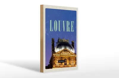 Produktbild von Holzschild Reise 20x30cm Louvre Museum Reiseziel Geschenk