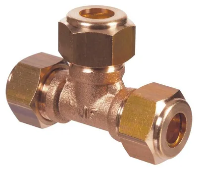 Produktbild von T-Stück, 12 mm, Druckverschraubung für Kupferrohre, 12 mm - Universal