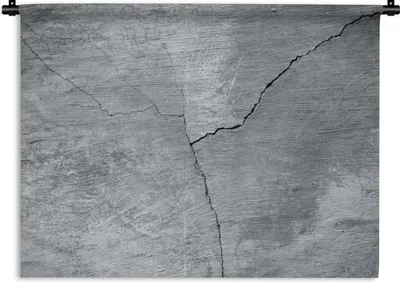 Produktbild von MuchoWow® Wandteppich Wandbehang Beton - Grau - Riss 150x112 cm Tapisserie Dekoration Wandtuch - Wanddecke - Wandteppiche