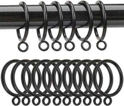 Produktbild von 30 schwarze Metallgordiangefäße mit großer Durchmesser für Vorhänge.