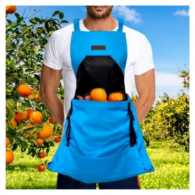 Produktbild von Gartenschürze mit Taschen und verstellbarem Lätzchen aus Segeltuch für Damen und Herren in Armeegrün
