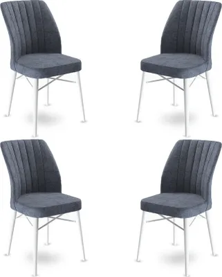 Productafbeelding van Skye Decor, Flex - Rookkleurige eettafelstoel, wit, 100% metaal, 45 x 93 x 42 cm
