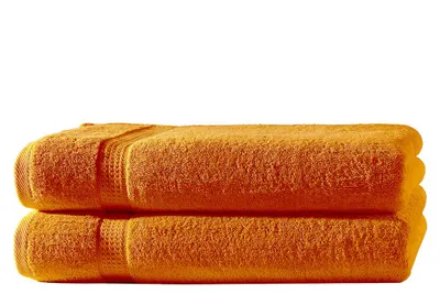 Produktbild von 2er Set Frottee Duschtücher Elegance 70x140 cm 100% Baumwolle 500 gsm Duschtuch orange