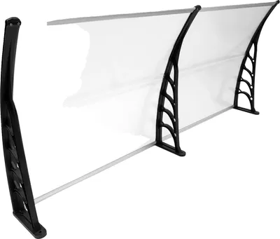 Zdjęcie produktu dla Daszek drzwiowy, nowoczesny design, trwała konstrukcja, przezroczysty czarny