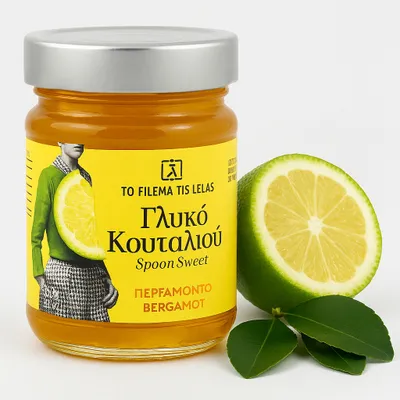 Produktbild von To Filema Tis Lelas, Bergamotte-Konfitüre in Sirup 320g, Traditionelles Rezept, Natürliche Zutaten, Aromatisch & Einzigartig, Marmelade