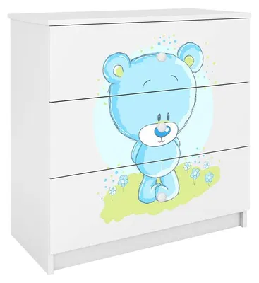 Produktbild von Kommode mit 3 Schubladen Kocot Kids Babydream Blaubär - Weiß