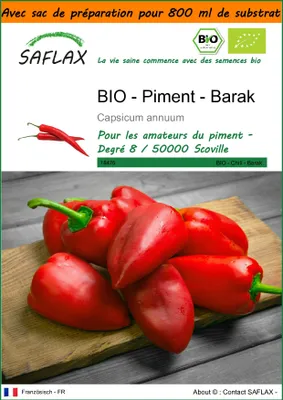 Image de SAFLAX Garden in the bag -- Piment - Barak - 15 graines - Capsicum