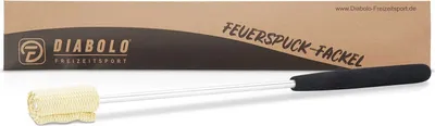 Produktbild von Diabolo Freizeitsport Feuerspuckfackel 40cm (schwarz) - mit 50mm Polyamid Dochtband und plastikfreier Geschenkverpackung