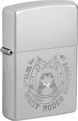 Produktbild von Zippo Benzin-Feuerzeug satin finish Cowboy Design 60007379, unbefüllt