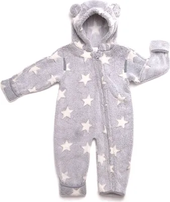 Produktbild von HOPPEDIZ Overall Fleece-Overall mit Umschlagbündchen unisex FLEECE-OVERALL grau-creme 48-52