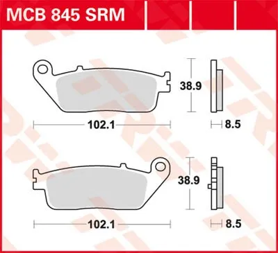 Imagen del producto de Kit de pastillas de freno TRW, modelo MCB845SRM, compatible con el modelo Xciting 500 T7