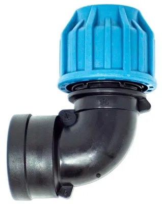 Produktbild von Jason Winkel 90° PP 25 mm x 1 Klemm x Innengewinde 16bar Schwarz/Blau DVGW/KIWA/WRAS/SVGW