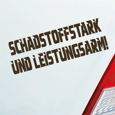 Produktbild von Auto Aufkleber Schadstoffstark und Leistungsarm Auto JDM 15x5 cm Braun Sticker Heckscheibenaufkleber