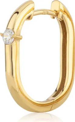 Produktbild von Einzel Scharnier Creole 333 Gelb Gold 8 Karat 18x15mm Ohrring mit Zirkonia