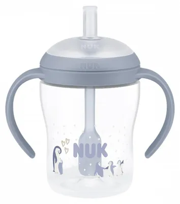 Image de Biberon d'apprentissage NUK Perfect Match avec paille PENGUIN 150 ml