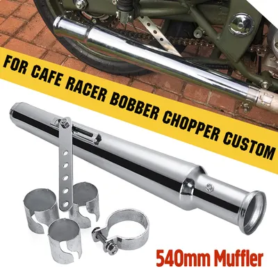 Produktbild von Universal Motorrad Auspufftopf Schalldämpfer Edelstahl 540mm Bobber Chopper