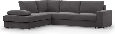 Produktbild von VELANO - Ecksofa mit Schlaffunktion, Bettkastem, Komfort und Still, dunkelgrau