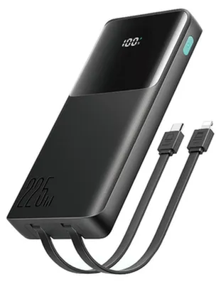 Image de Joyroom Powerbank Jr-Pbf19 22.5W 10000Mah avec deux câbles intégrés - Noir