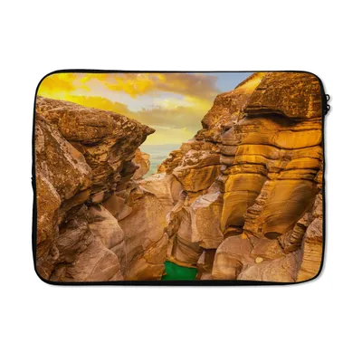 Produktbild von MuchoWow® Laptop Hülle 14 ZollFelsen - Meer - Sonnenuntergang - Natur - Wasser Laptoptasche - Laptoptasche - Stoßsicher - Schutzhaube
