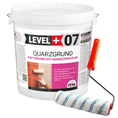 Produktbild von Haftgrund 25Kg Quarzgrund Weiß Frostbeständig +Streichroller 25cm Mikrofaser L+07