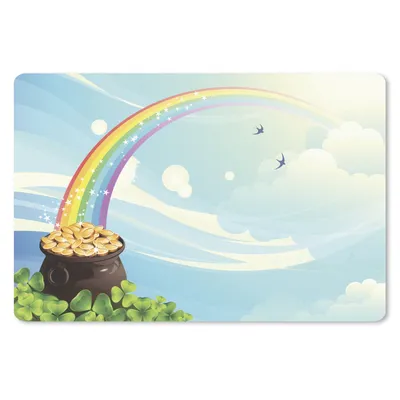 Produktbild von MuchoWow® Mauspad Mousepad Eine Illustration eines Regenbogens unter einem bewölkten Himmel 27x18 cm - Mousepads - Maus Mat - Pad - Mausunterlage - Büroartikel - Desk Matten