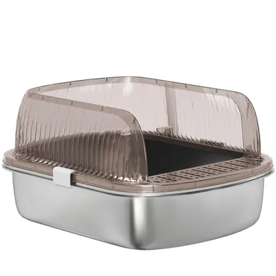 Produktbild von Katzentoilette Edelstahl Katzenklo hohem Rand Wanne inklusive 53x42x27cm