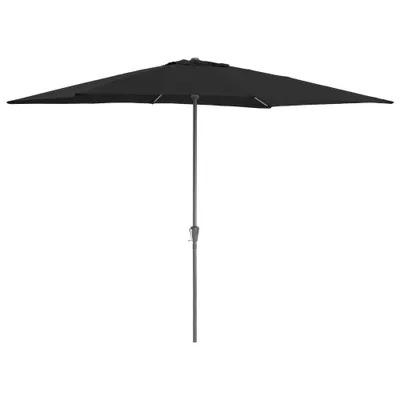 Produktbild von Sonnenschirm rechteckig 200 x 300 cm, Schirm mit Kurbel für Balkon oder Terrasse, Marktschirm, Gartenschirm, Terrassenschirm, mit Windauslass, schwarz